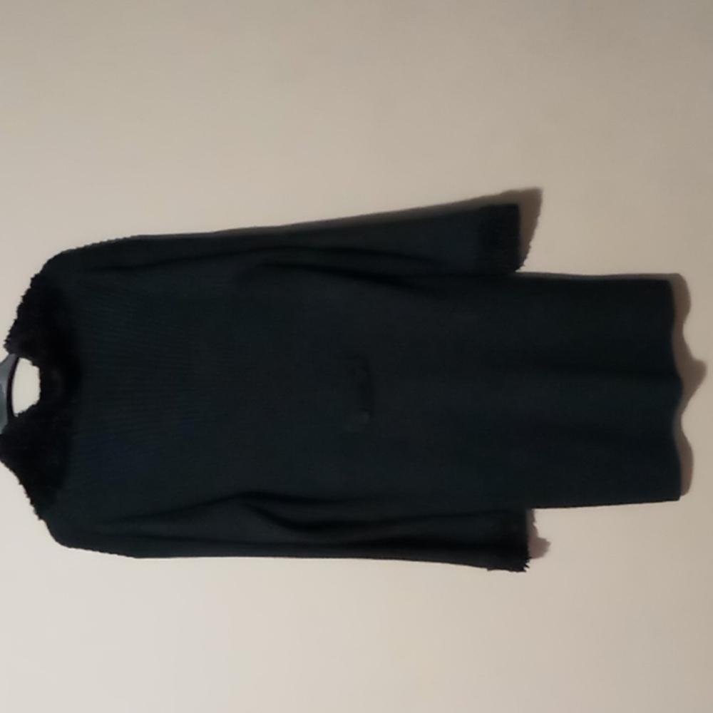Relativity Long Black Knit Full Button Sweater W … - image 2